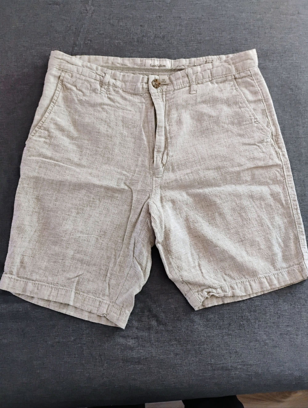 Goodfellow & Co Light Gray Flat-Front Linen-Blend Shorts